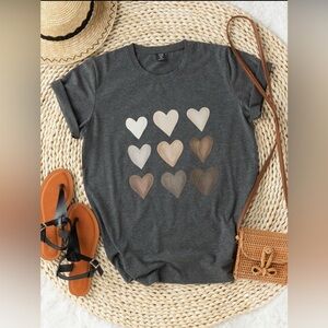 Gray T-Shirt with Heart Design